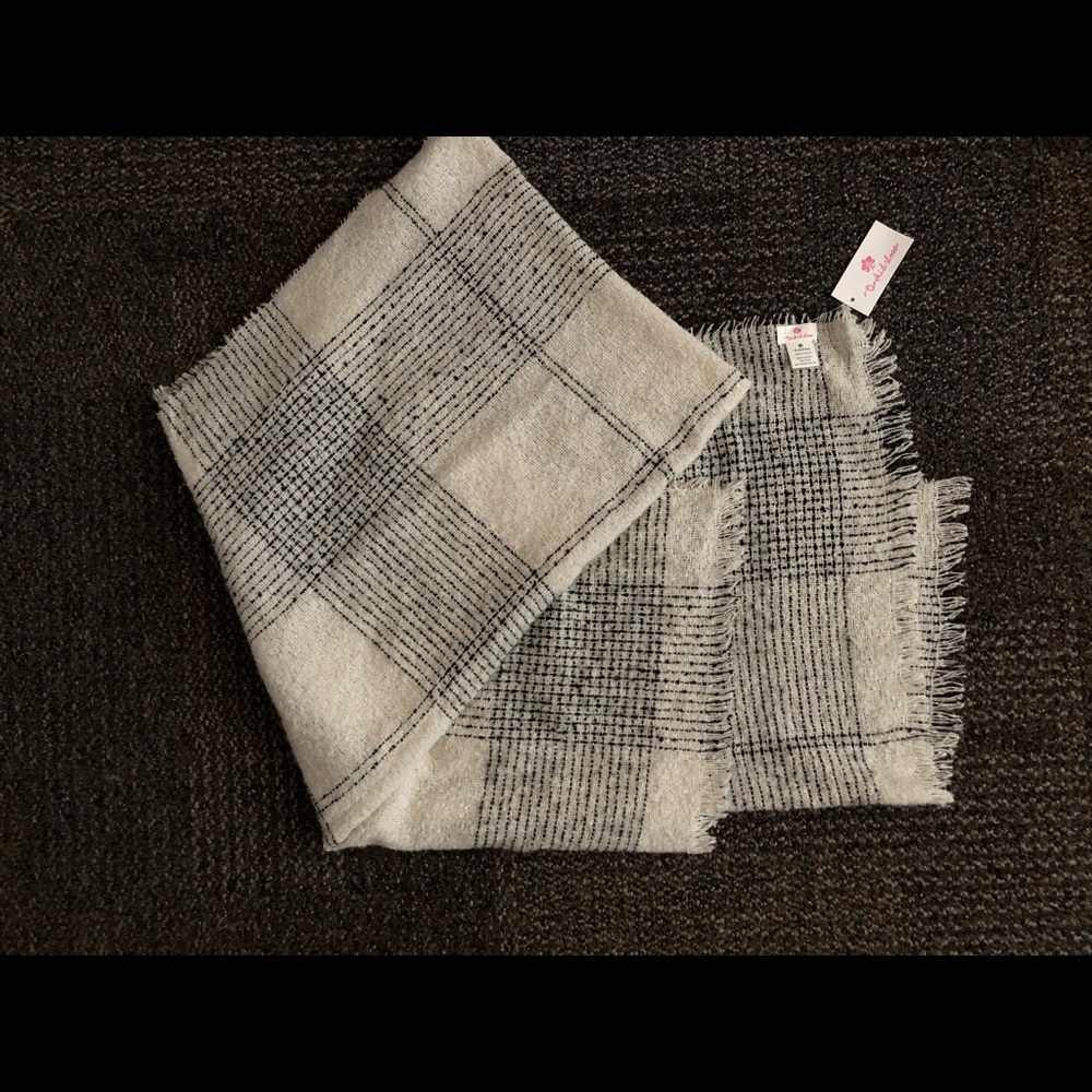 Giant Plaid Orchid Love Wrap Scarf